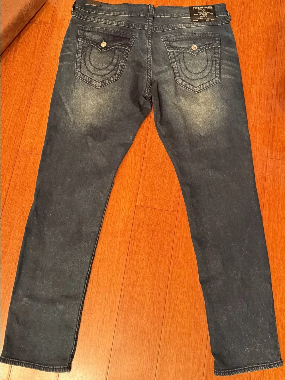 True Religion Dark Wash Geno Relaxed Slim Jeans, NWT Sz 38